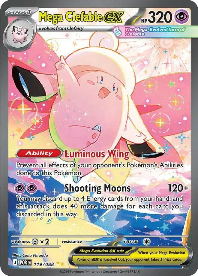 Mega Clefable ex - Pokemon Perfect Order #119 NM