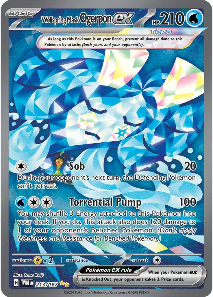 Wellspring Mask Ogerpon ex - Pokemon Twilight Masquerade #213 NM
