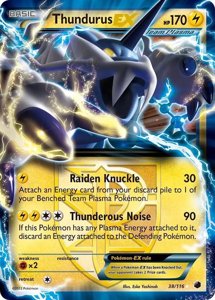 Thundurus EX - Pokemon Plasma Freeze #38 NM