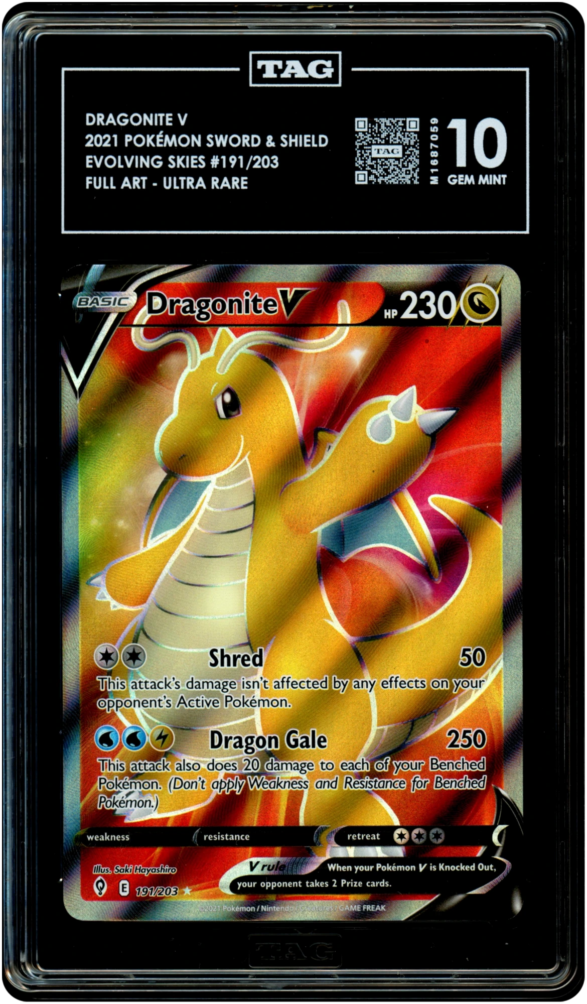 Dragonite V - Pokemon Evolving Skies #191 TAG 10 — front