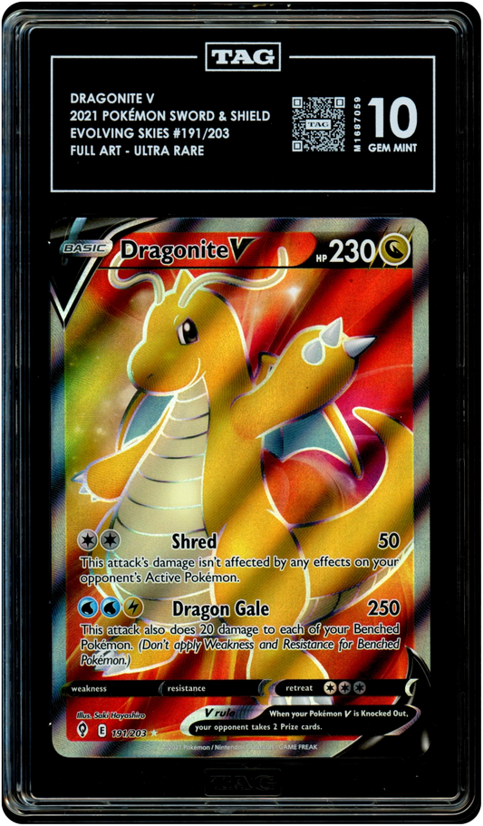 Dragonite V - Pokemon Evolving Skies #191 TAG 10