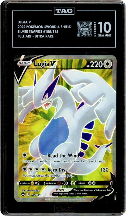 Lugia V - Pokemon Silver Tempest #185 TAG 10