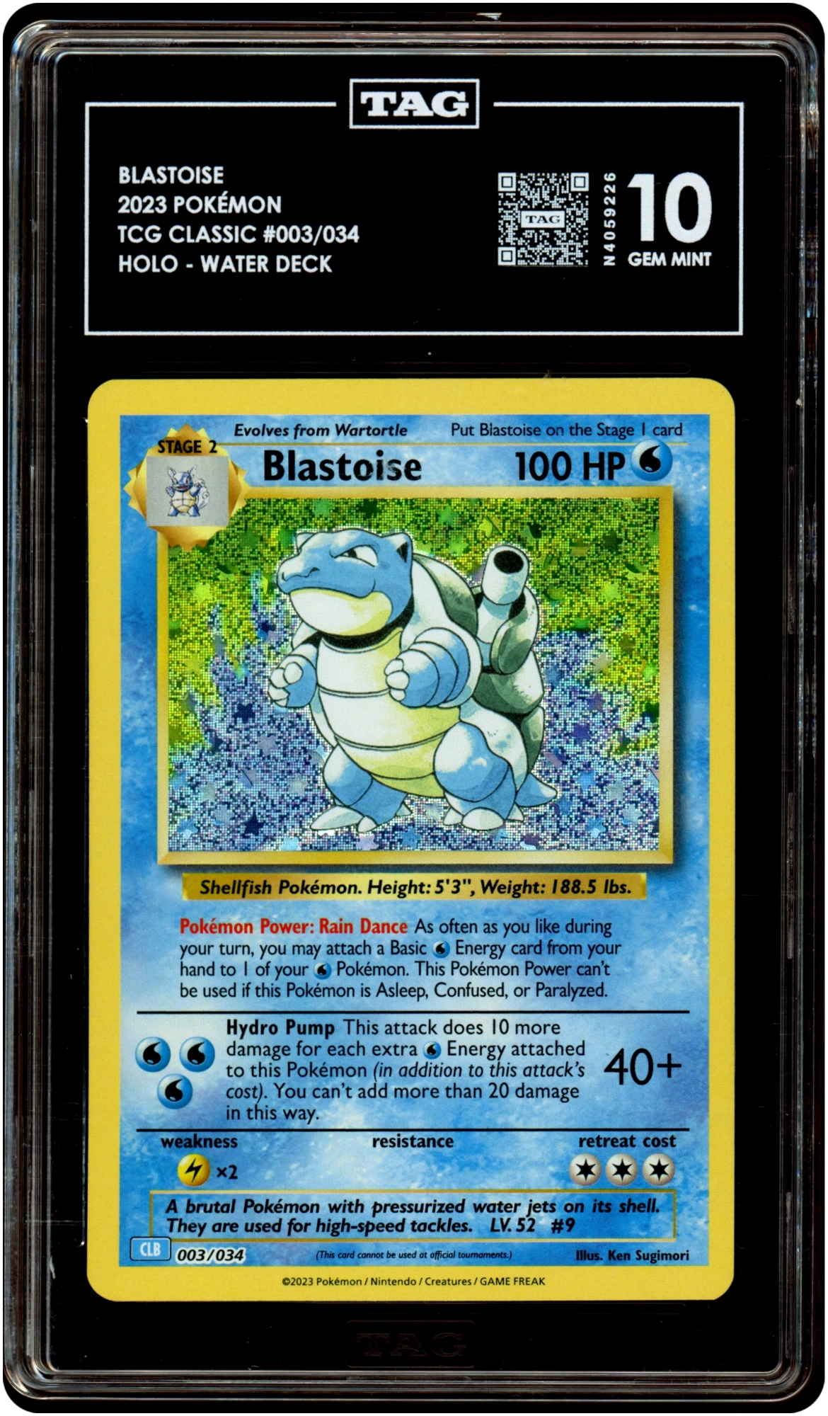 Blastoise - Pokemon TCG Classic: Blastoise Deck #3 TAG 10 — front