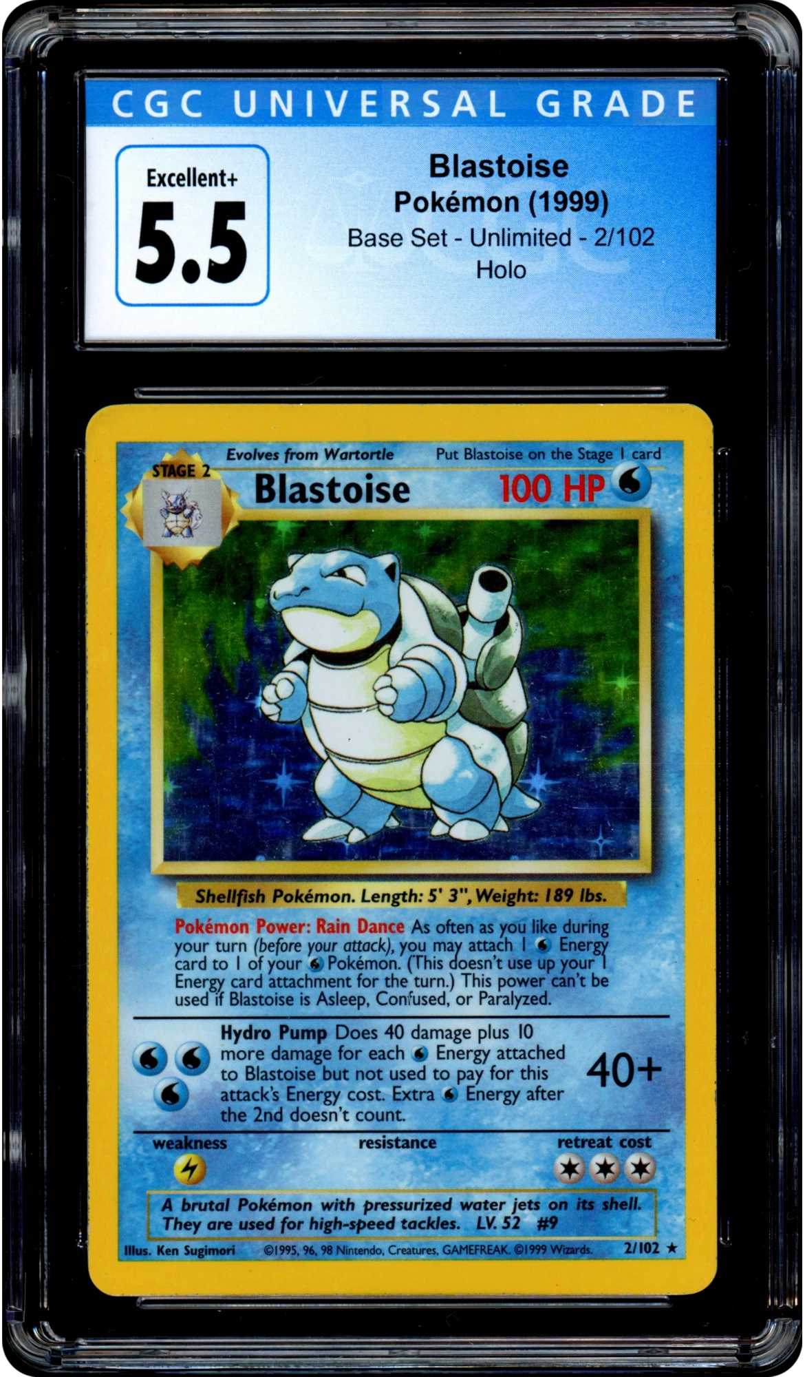Blastoise - Pokemon Base Set 2 #2 CGC 5.5