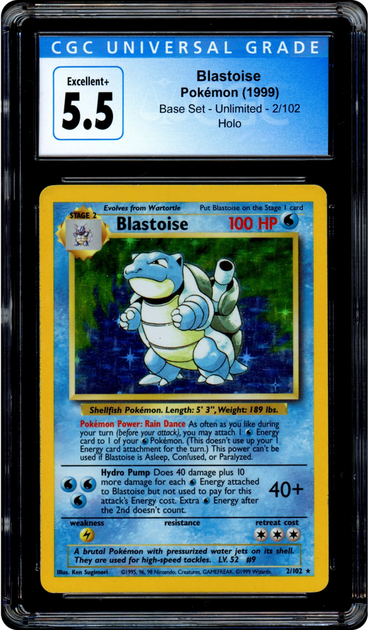 Blastoise - Pokemon Base Set 2 #2 CGC 5.5