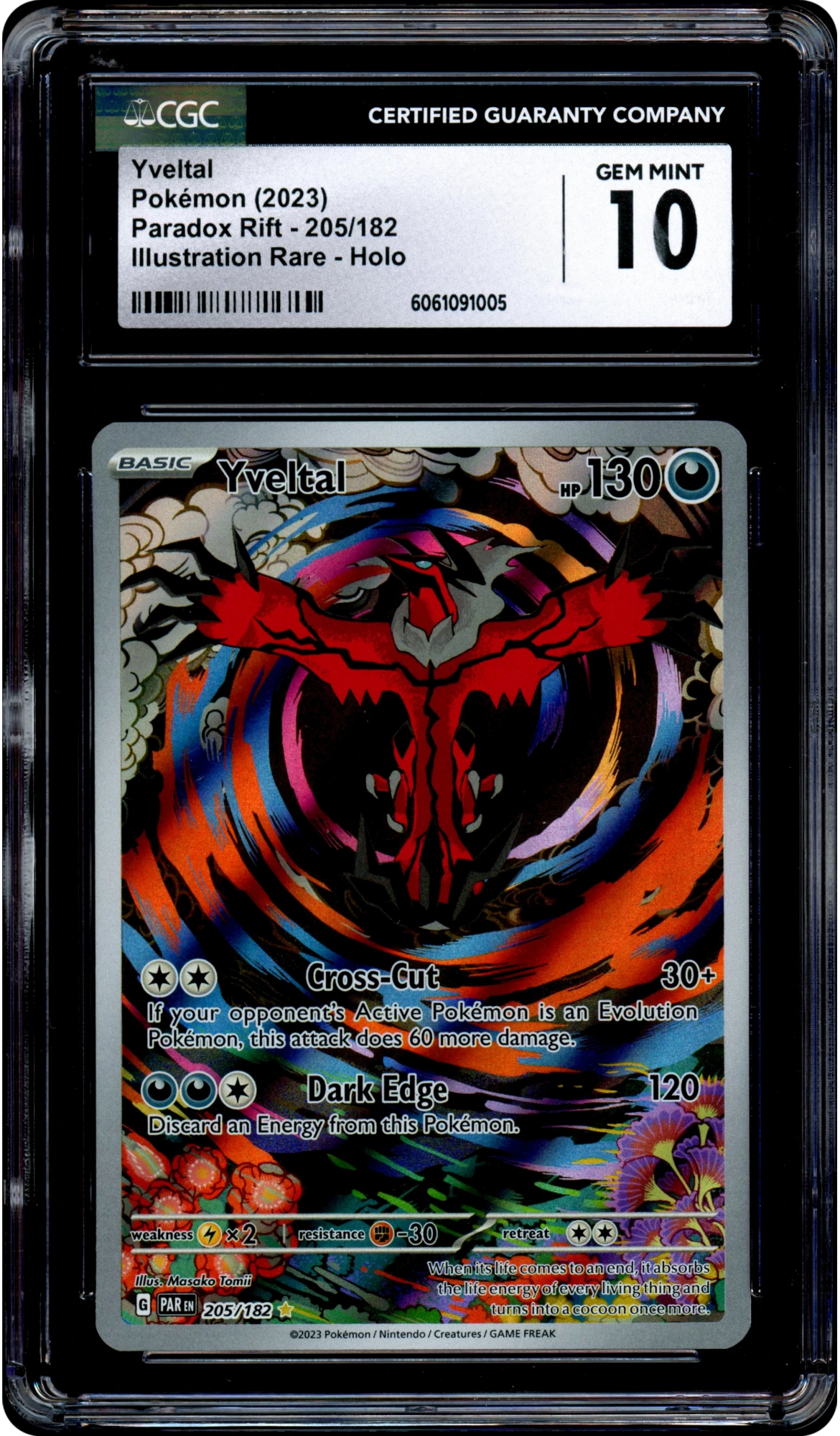 Yveltal - Pokemon Paradox Rift #205 CGC 10