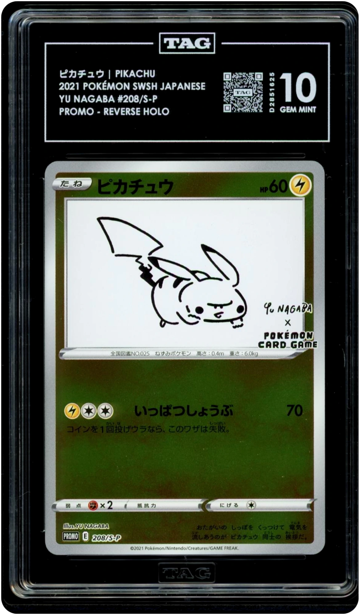 Pikachu [Nagaba Holo] /S-P - Pokemon Japanese Sword & Shield Promos #208 TAG 10