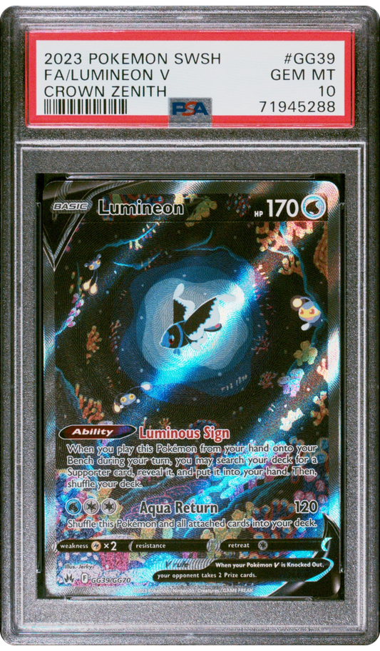 Lumineon V - Pokemon Crown Zenith #GG39 PSA 10