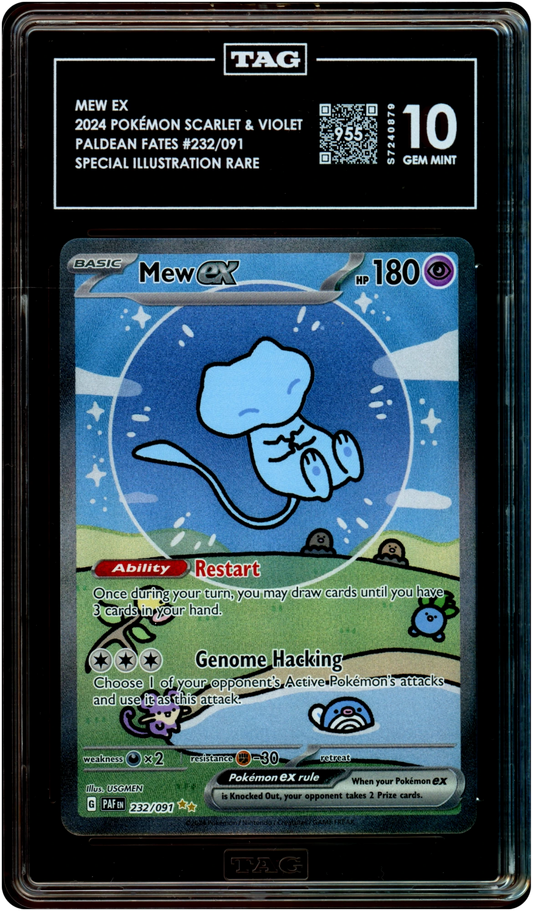 Mew ex - Pokemon Paldean Fates #232 TAG 10