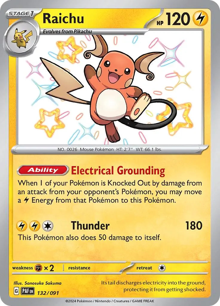 Raichu - Pokemon Paldean Fates #132 NM