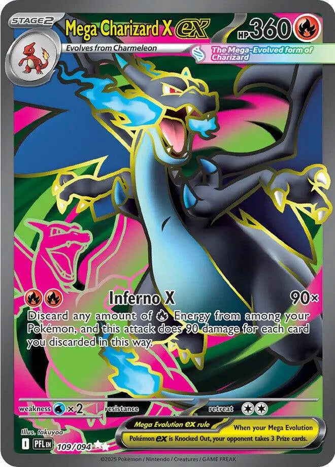 Mega Charizard X ex - Pokemon Phantasmal Flames #109 NM