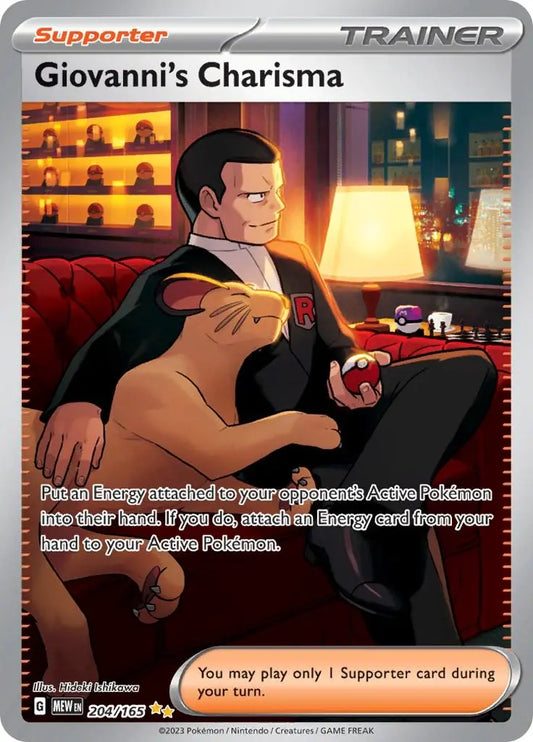 Giovanni's Charisma - Pokemon Scarlet & Violet 151 #204 NM