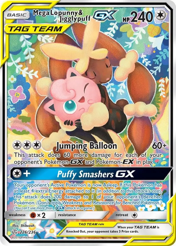 Mega Lopunny & Jigglypuff GX - Pokemon Cosmic Eclipse #226 HP