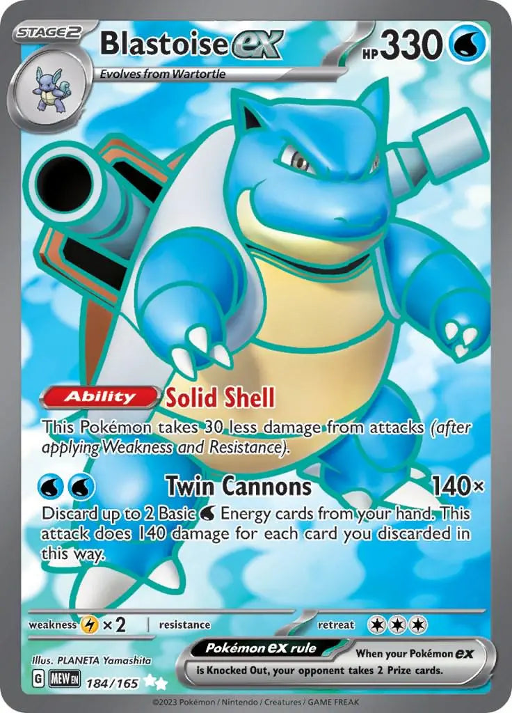 Blastoise ex - Pokemon Scarlet & Violet 151 #184 NM